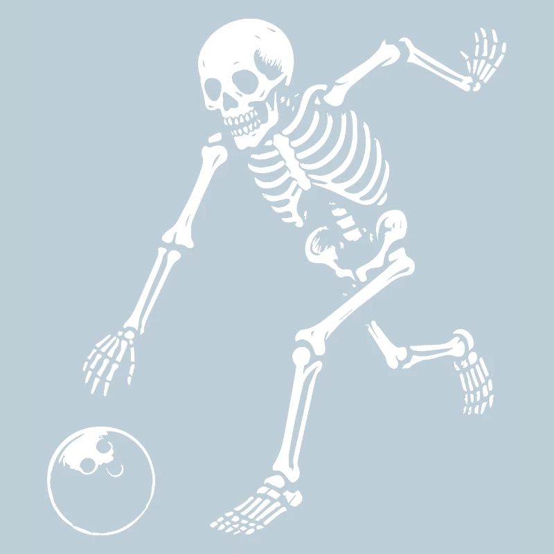 Skeleton Playing bowling 