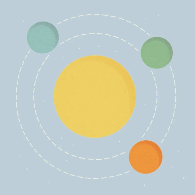 Sonnen-Orbit Abstrakt Druckdesign