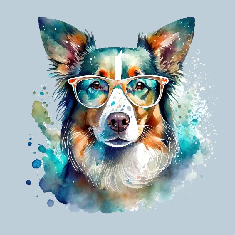 Border Collie avec des lunettes