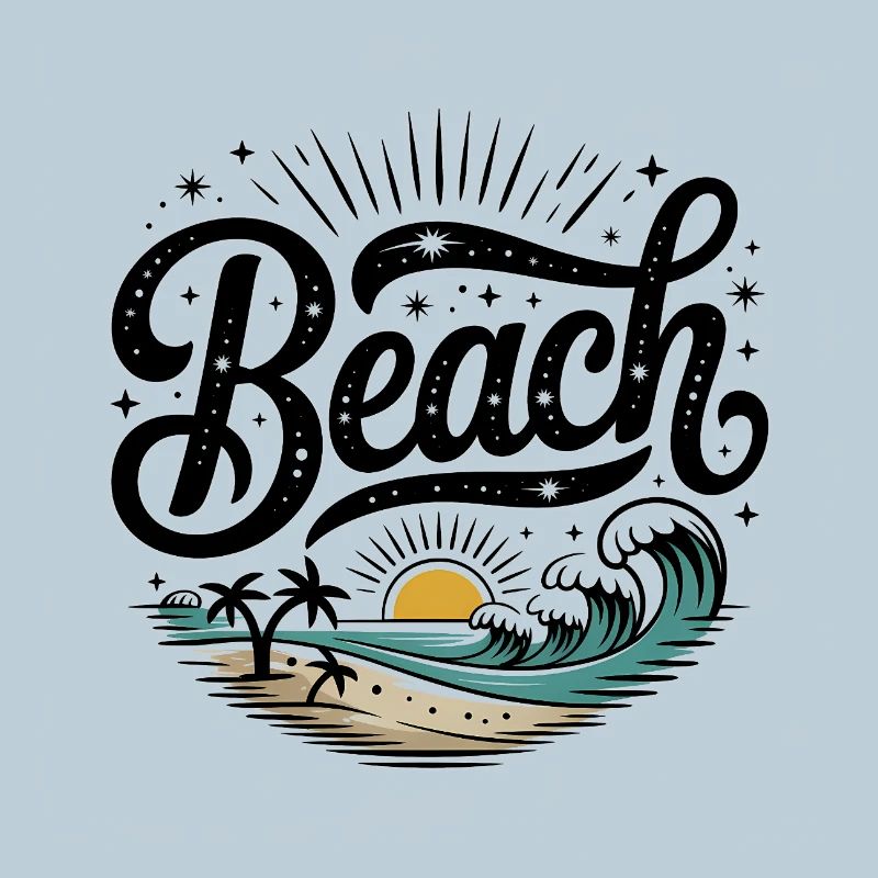 Beach - Cool Surfer Logo