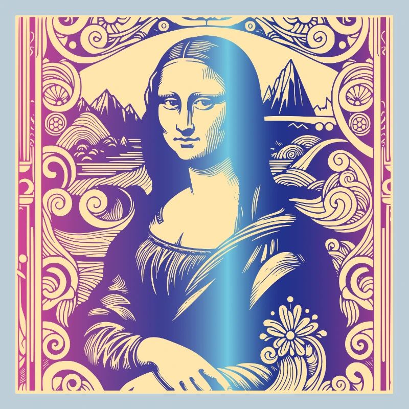 Frau Portrait mona lisa regenbogen modern paris