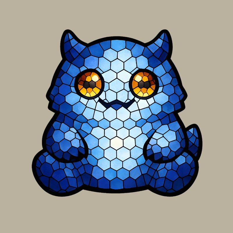 Œil bleu de chat mosaïque