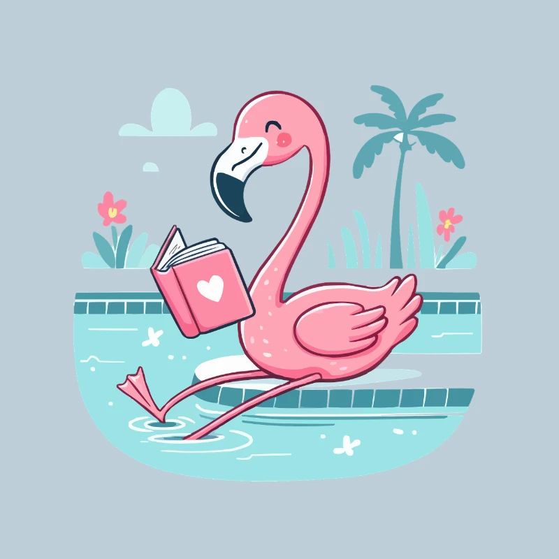 Flamingo am Pool – Buchzeit
