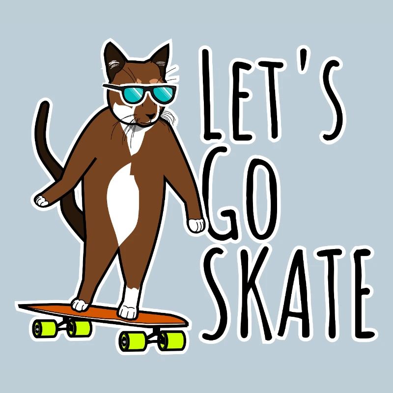 Cool Cat - Let’s Go SKATE Longboard Katze