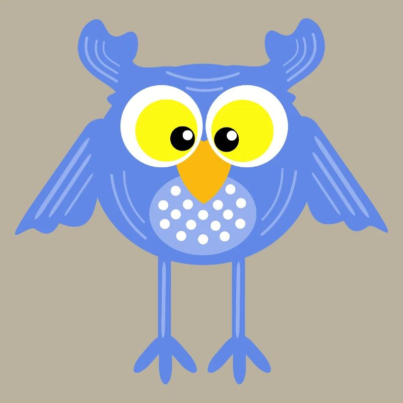 Blaue Eule mit Punkten