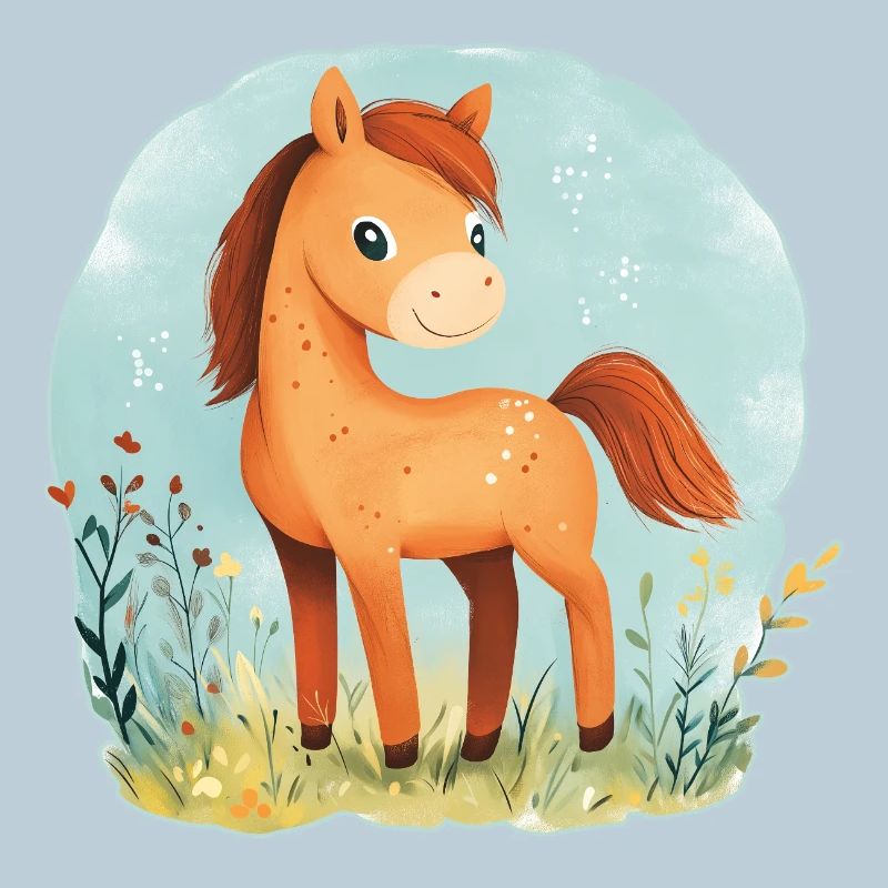 Cheval sur la prairie