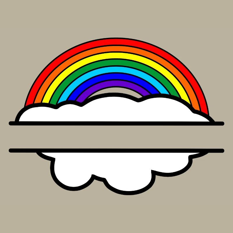 Rainbow cloud name banner