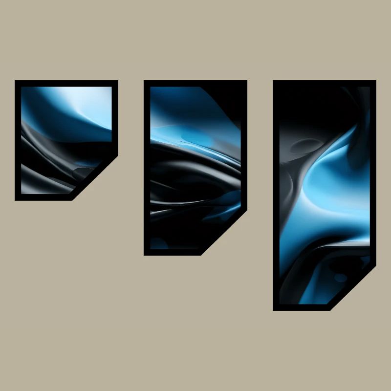 Fluid Blue Black Abstract Pattern