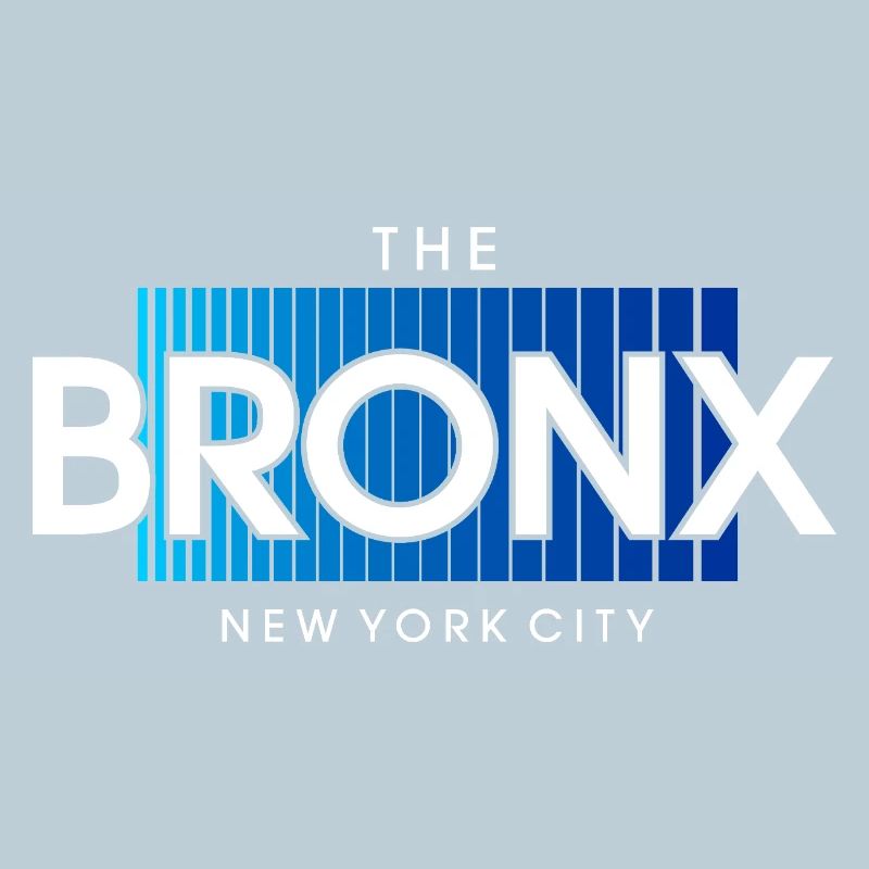 Bronx Skyline Text in blauem Verlauf