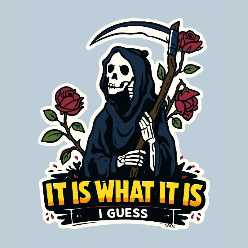 Sensenmann mit Rosen-Meme