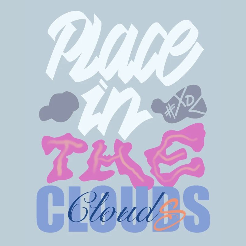 Place in the clouds – colourful calligraphy
