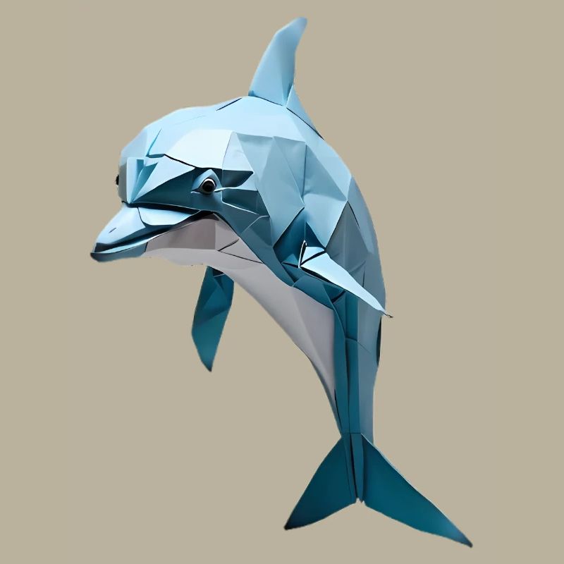 Blue Low-Poly Dolphin