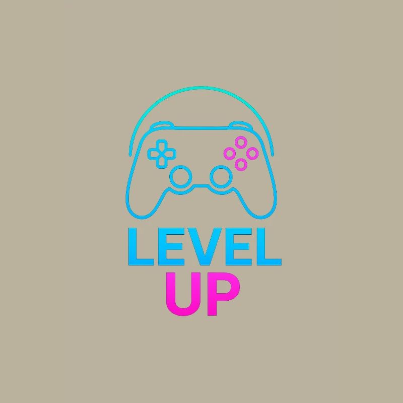 Level Up Neon Controller Graphics