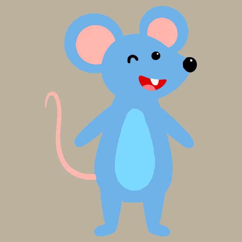 Zwinkernde blaue Maus