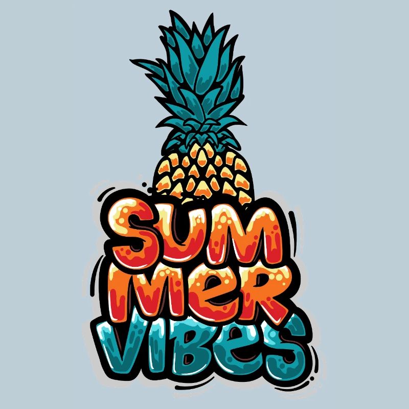 Summer Vibes Pineapple Design