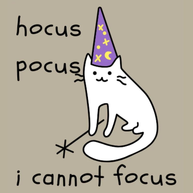 Cat with Purple Magic Hat