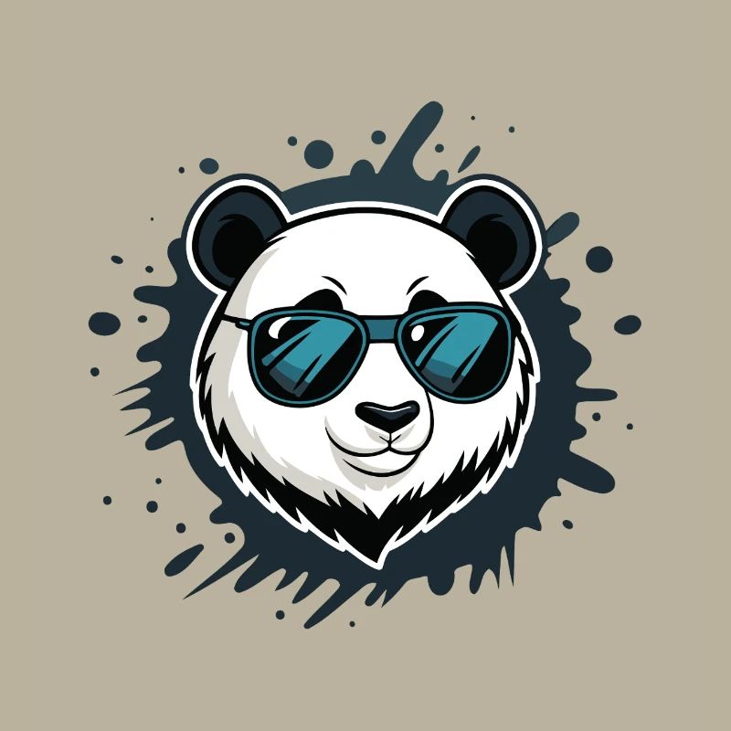 Panda Blue Graffiti-Brille