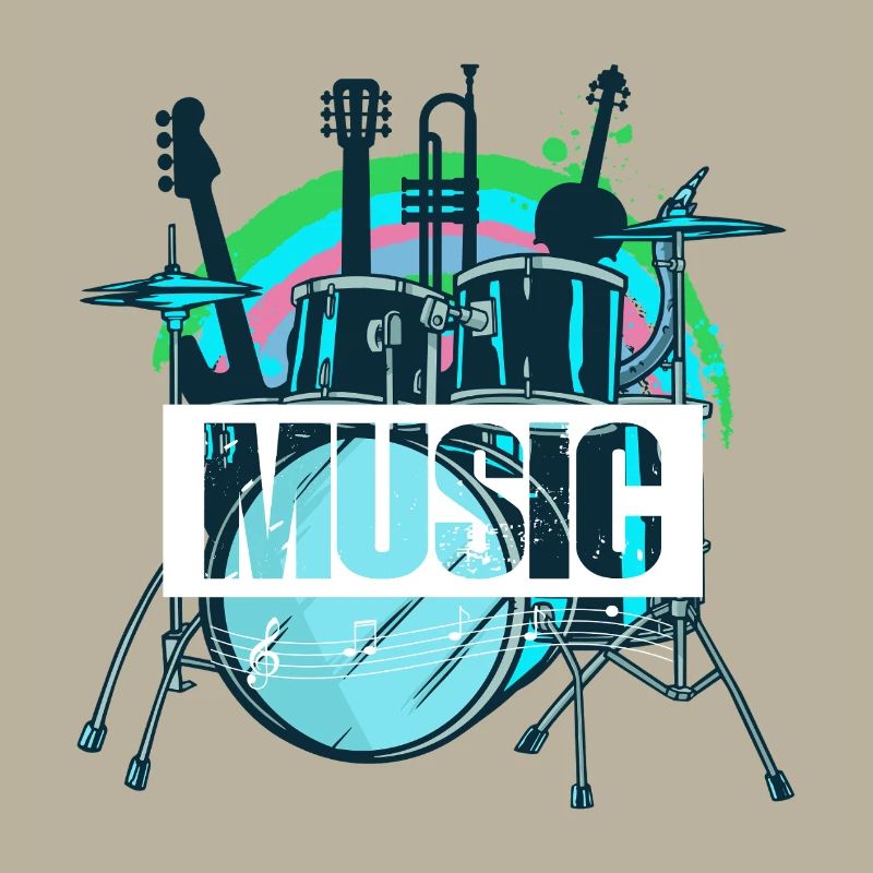 Vibrant Drum Set Splash