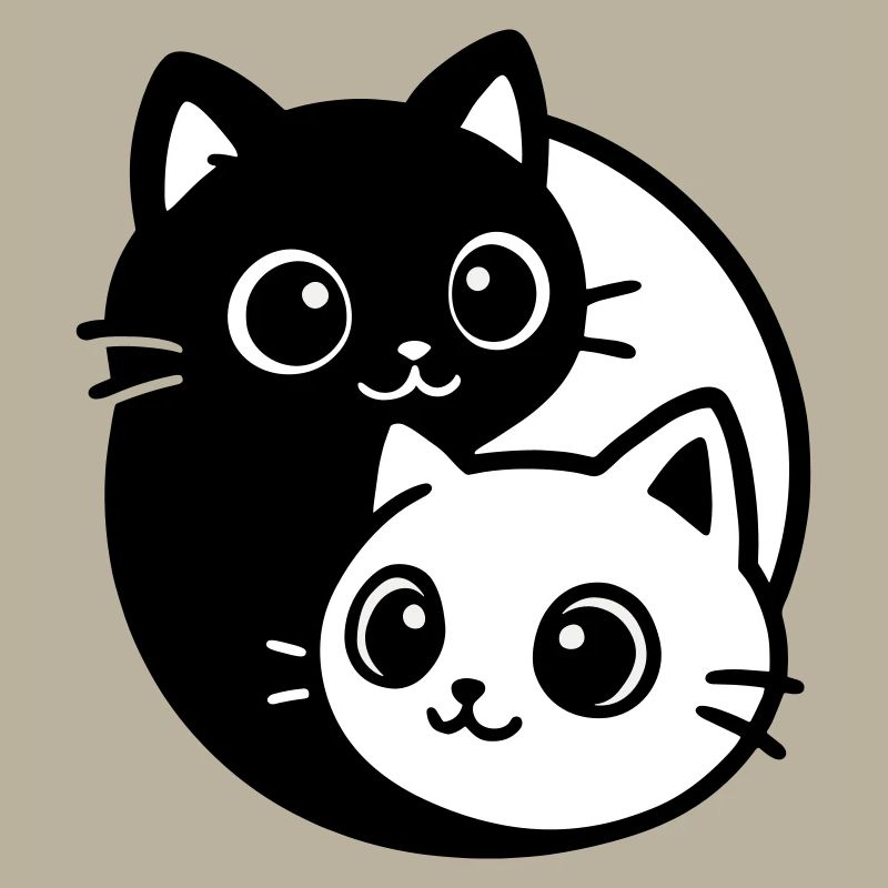 Portrait de chat Ying Yang