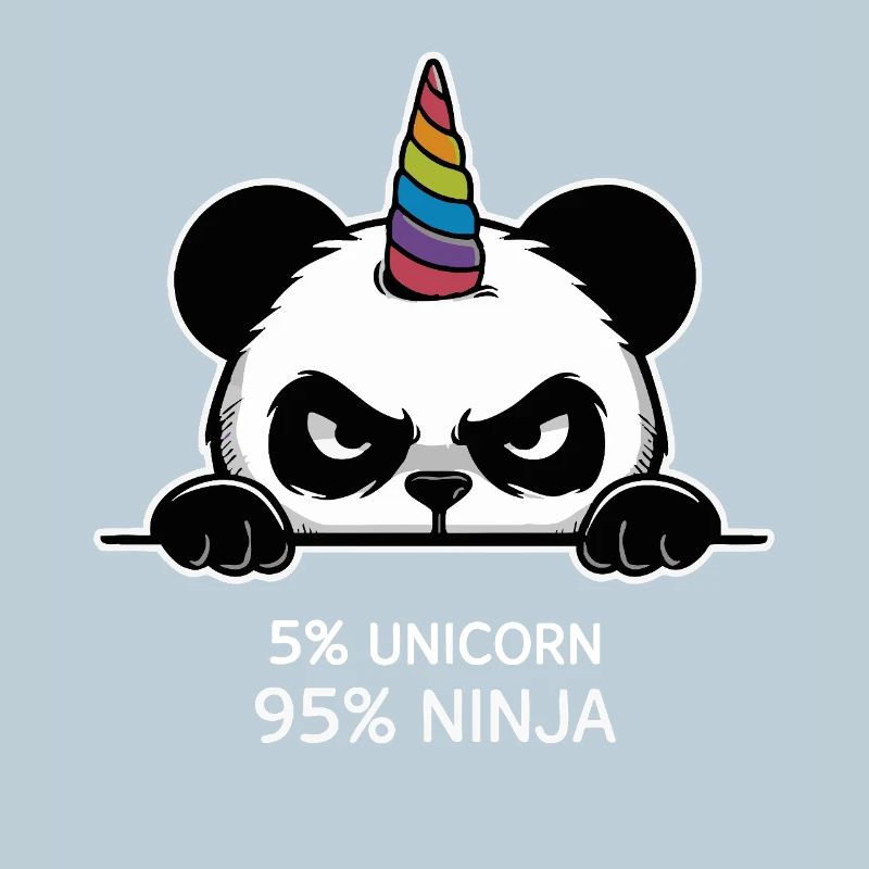 Panda Einhorn Ninja Spruch