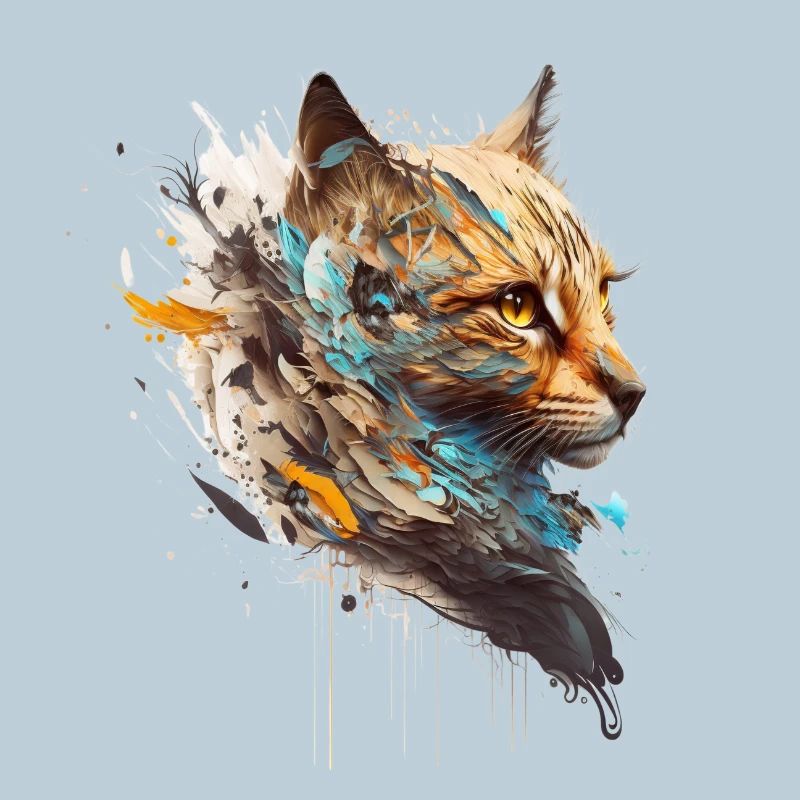 Cute big cat in side profile