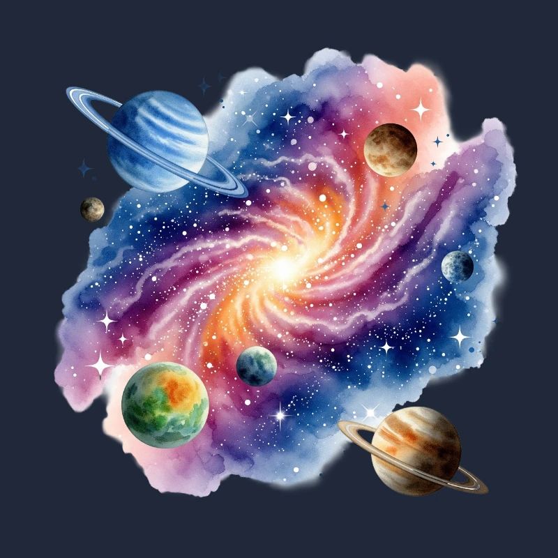 Galactic vortex with planetary constellations