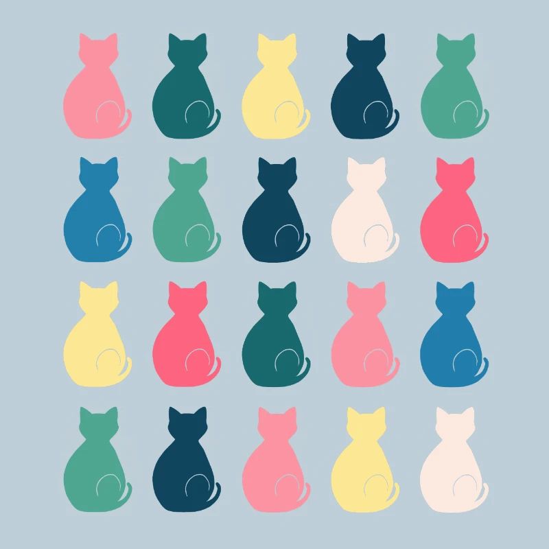 Motif de chat aux couleurs pastel – Pop Art Design