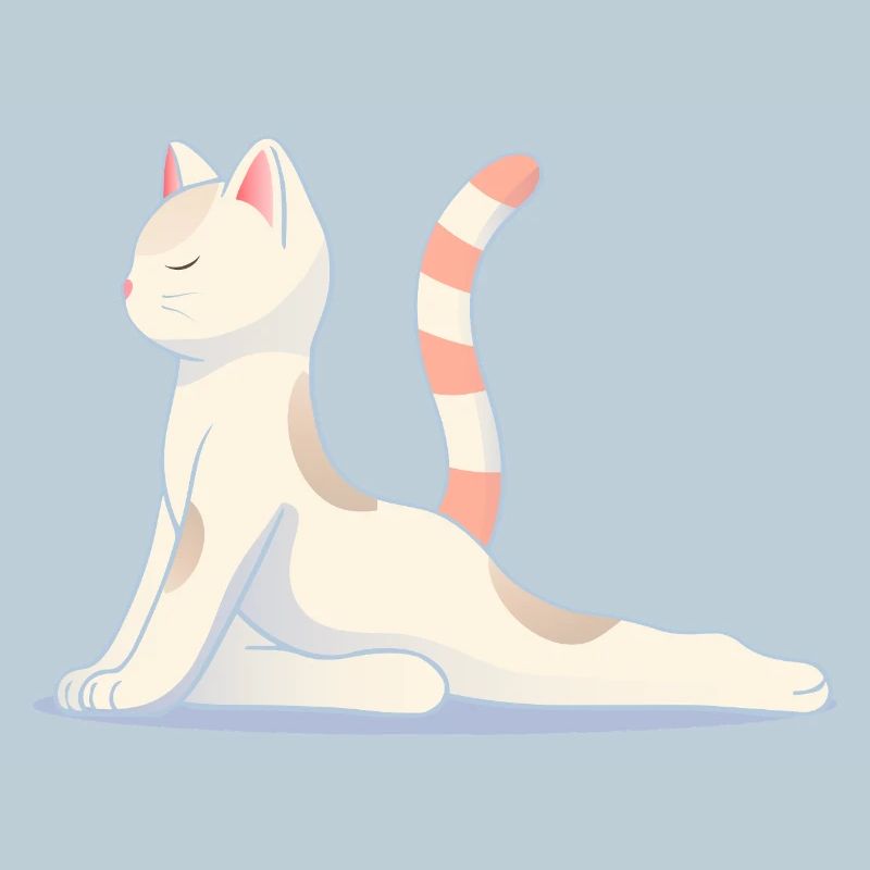 Cat in meditative yoga pose