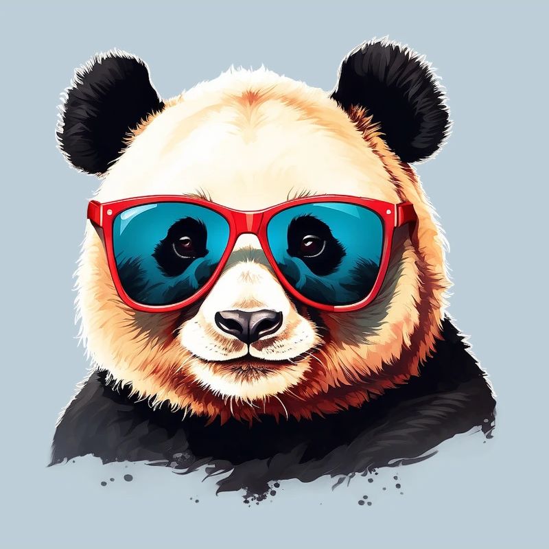 Panda Bear intelligent avec des lunettes de soleil cool