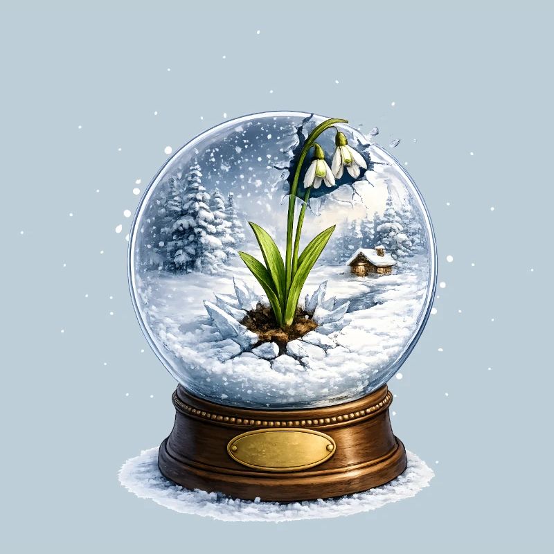 Snowdrop blasts snow globe