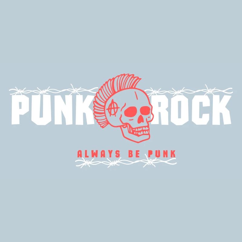 Punk Skull mit rotem Mohawk