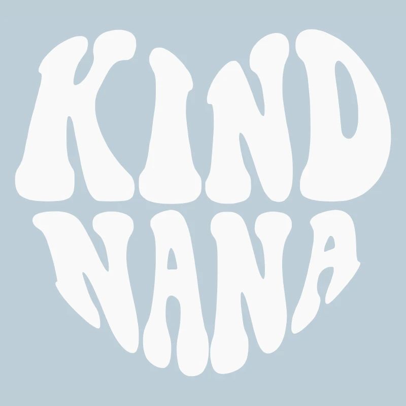 Kind Nana Heart Logo – Anpassbare Farbe