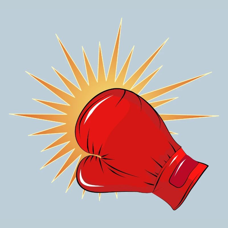 Roter Boxhandschuh mit Schlag-Effekt