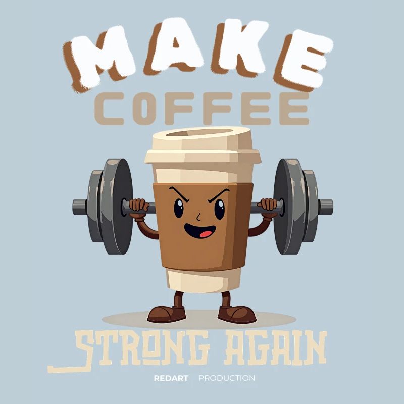 Machen Sie Kaffee wieder stark Cartoon-Design