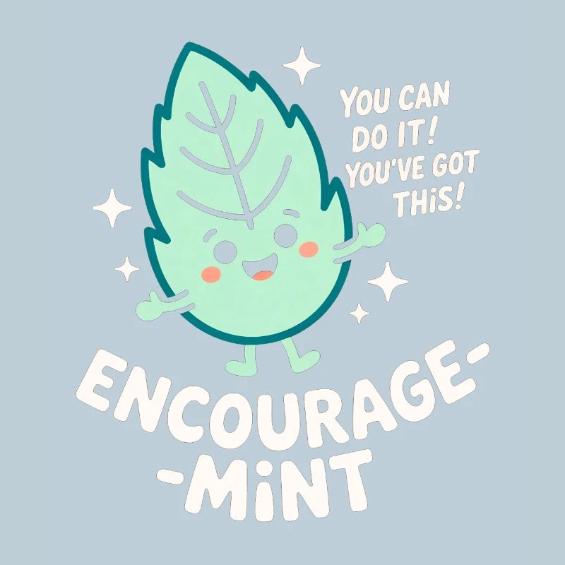 Encourage-menthe mignon Pep Talk Feuille Jeu de mots