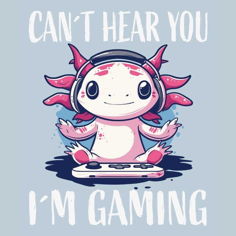 Gaming Axolotl with Headset