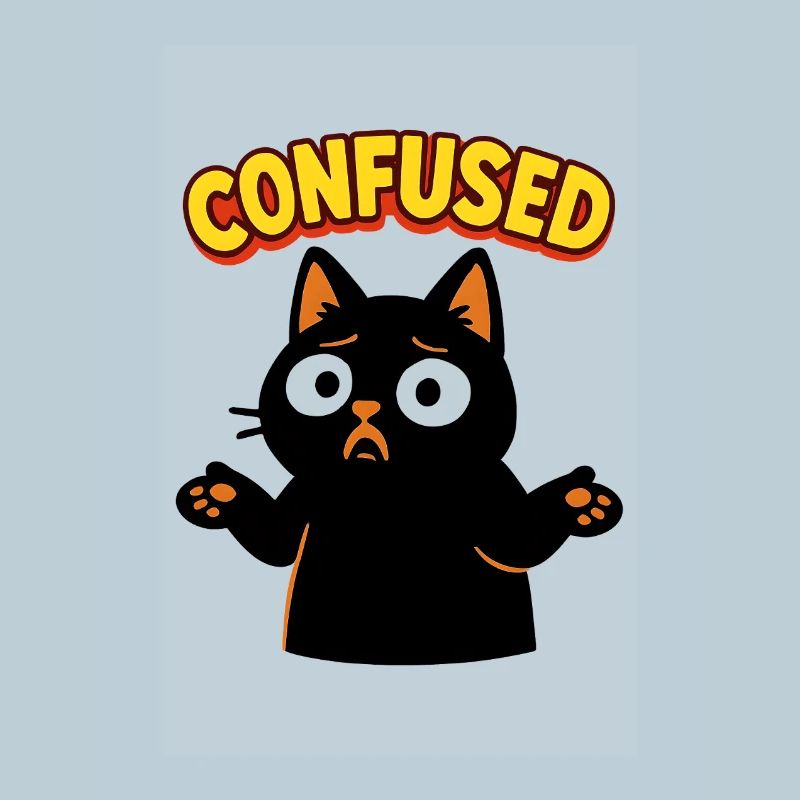 Confused Cat: Disoriented Comic Illustration