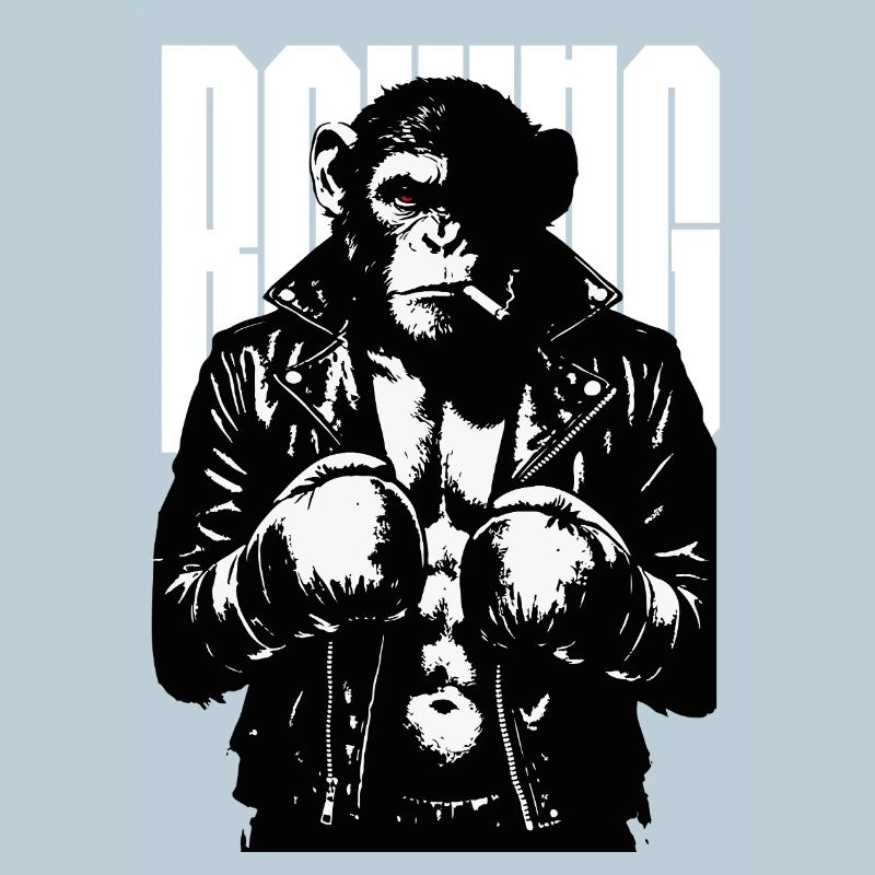 Monkey Boxer Rebel Monkey in Leder-Boxjacke