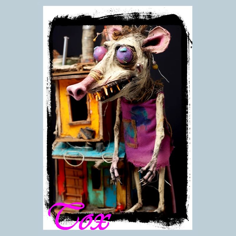 Poupée mascotte imaginative avec une robe colorée