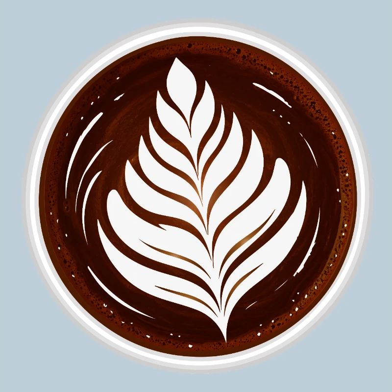 Latte Art Leaf Cappuccino Design