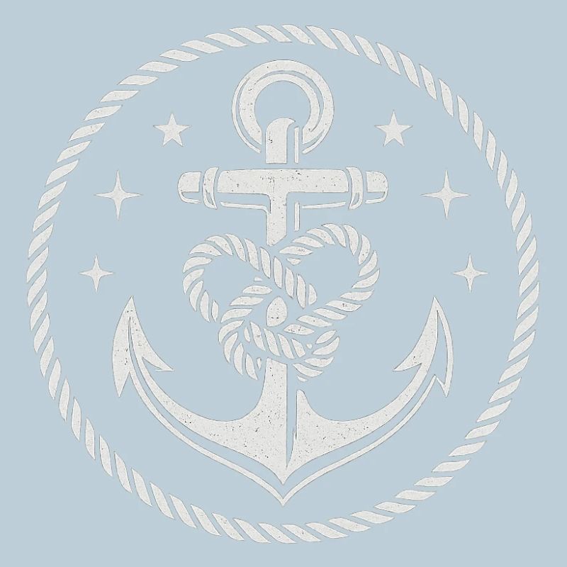 Nautical anchor with rope knots