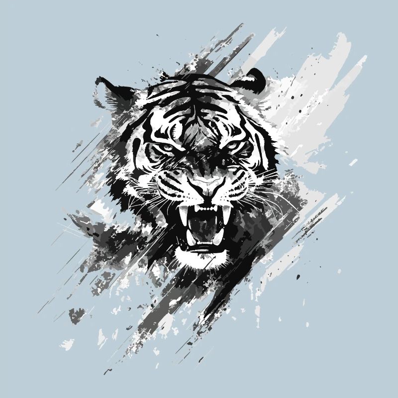 Tiger Head Predator Nature Wilderness Splash