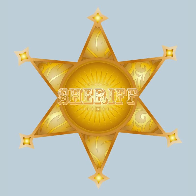 extraordinary gold-coloured sheriff's star