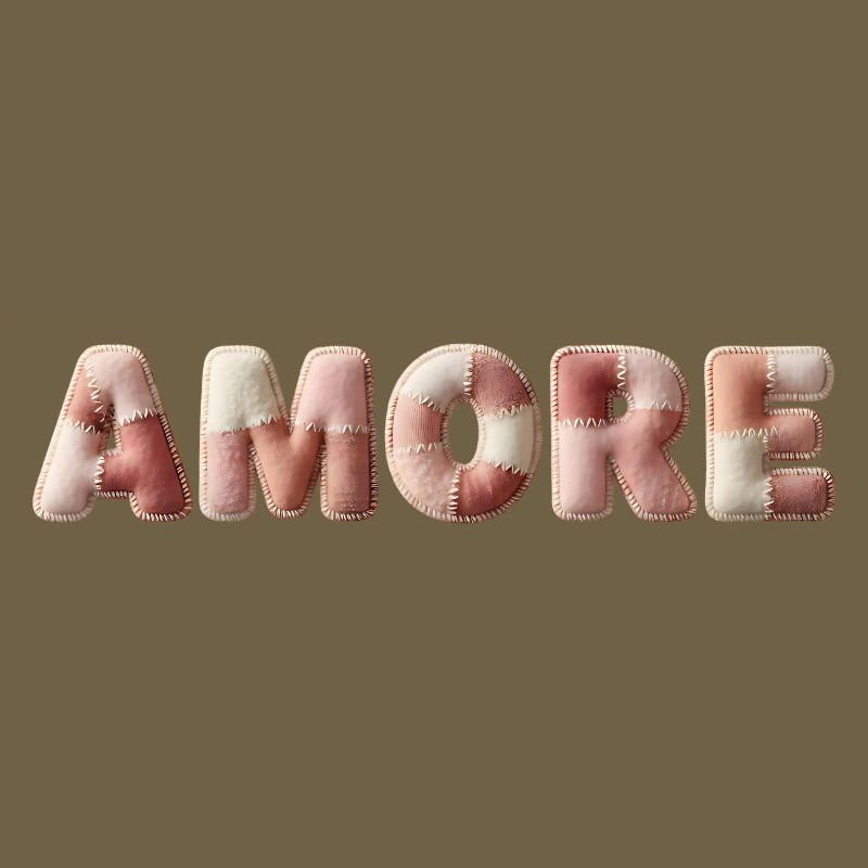 Cadeau patchwork en point peluche Amore