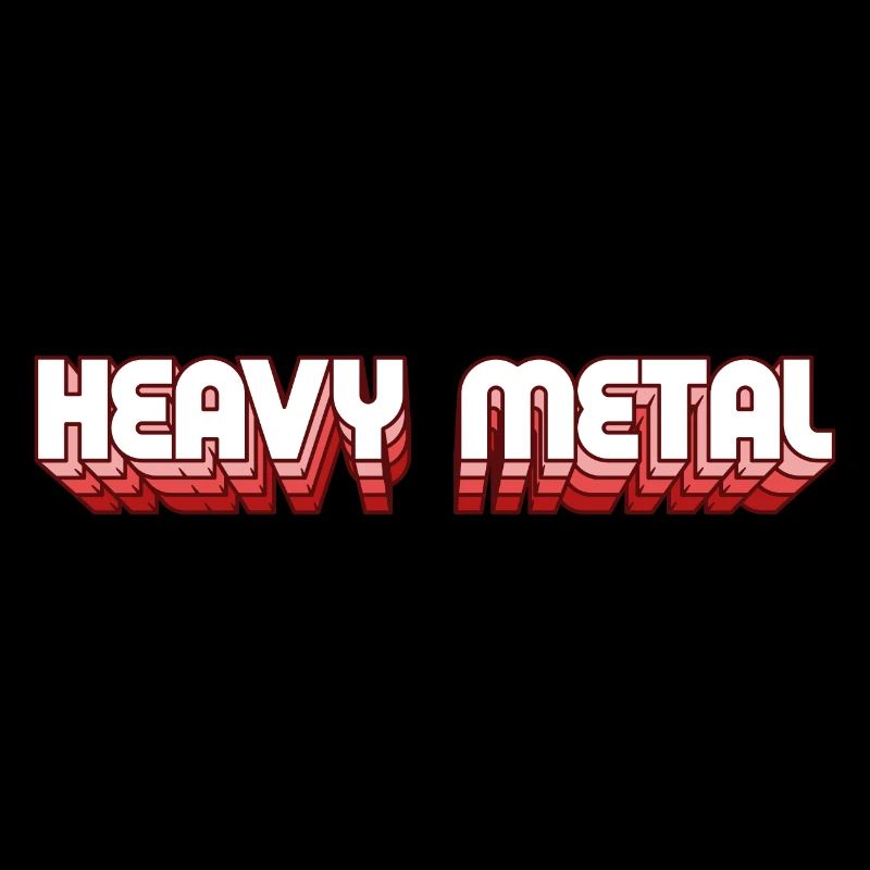 Heavy Metal Style Rétro 3D Texte Logo