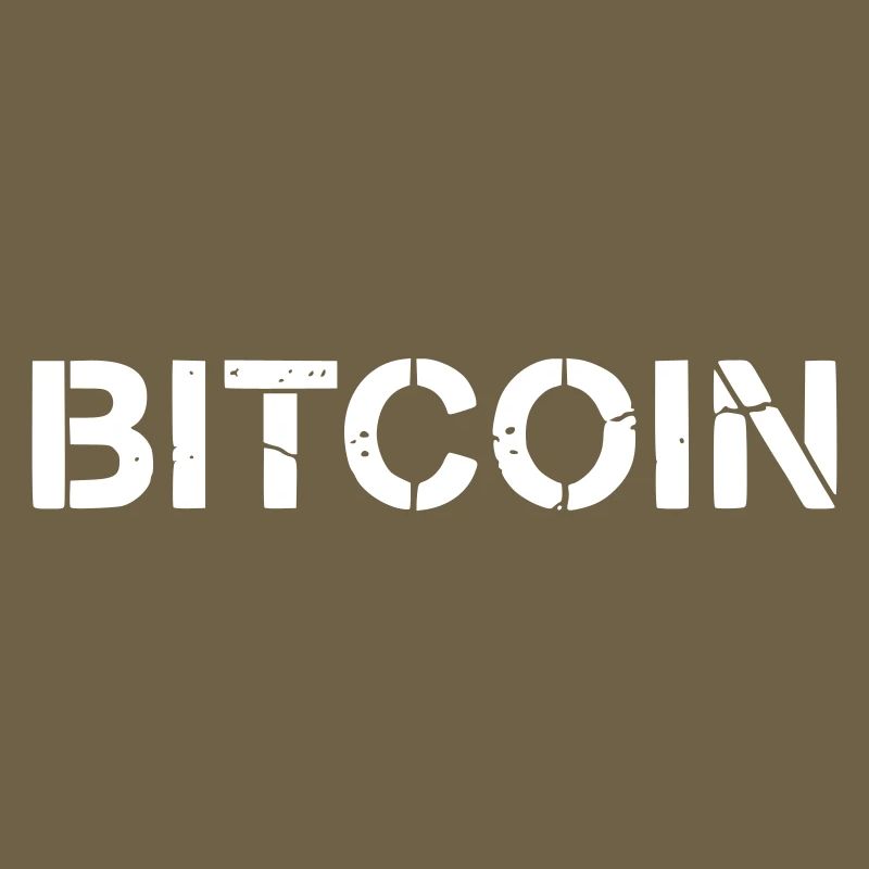 Bitcoin Text Lettering Grunge Vector