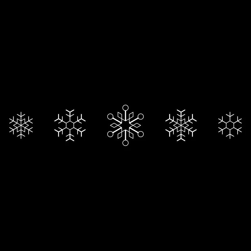 Cinq flocons de neige