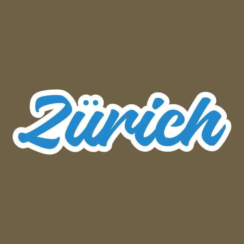 Zürich Script Blau Skyline