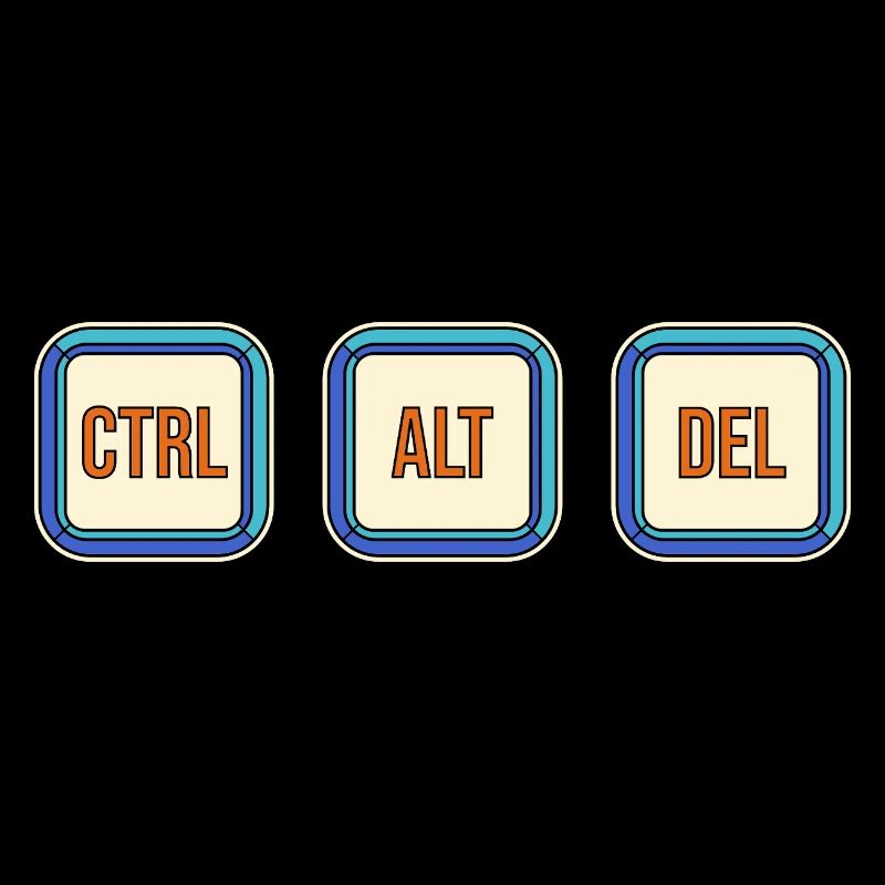 Touches de clavier rétro CTRL ALT DEL