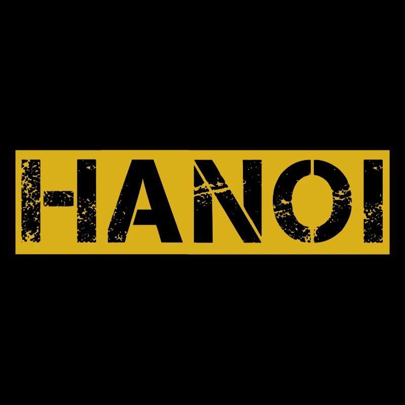 Hanoï Vintage Texte Jaune
